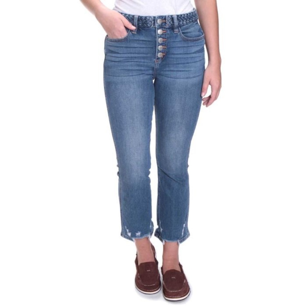 Miss Me Braided Waist High Rise Crop Boot